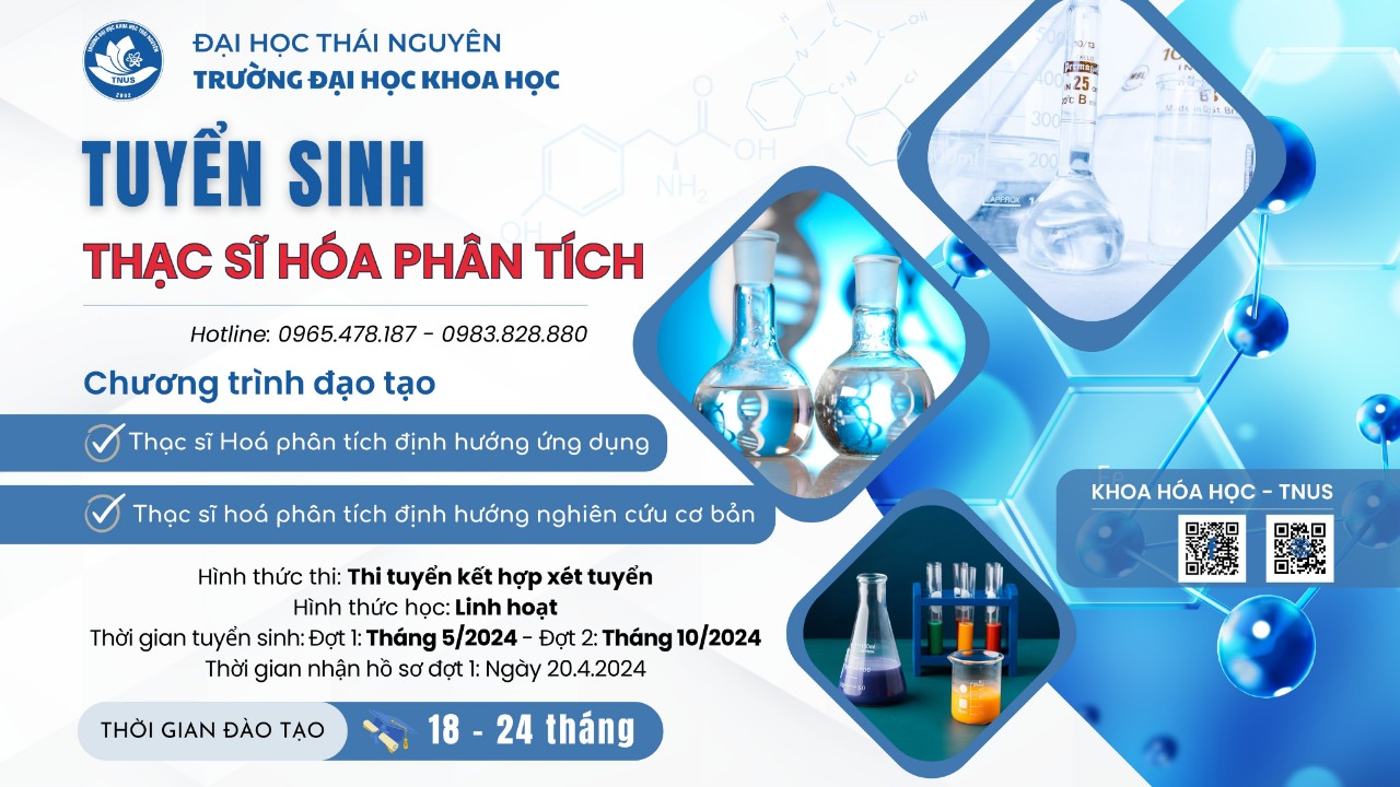 Thông tin tuyển sinh Thạc sĩ Hóa Phân tích - Trường Đại học Khoa học - ĐH Thái Nguyên