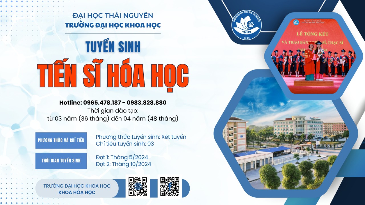 Thông tin tuyển sinh Tiến sĩ Hóa Phân tích - Trường Đại học Khoa học - ĐH Thái Nguyên